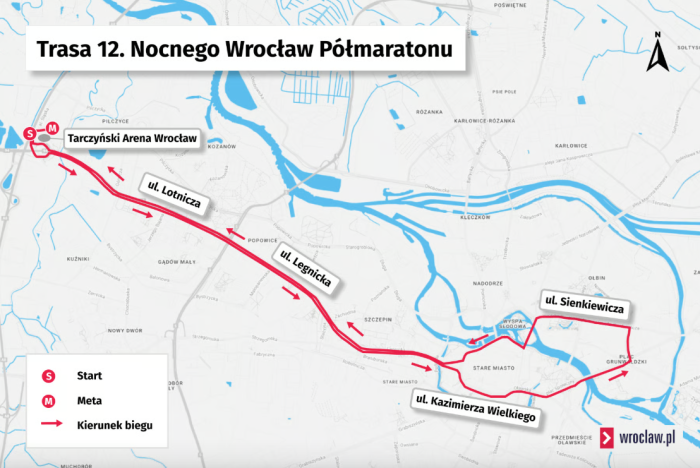 trasa Tarczyński Nocny Wrocław Półmaraton 2026