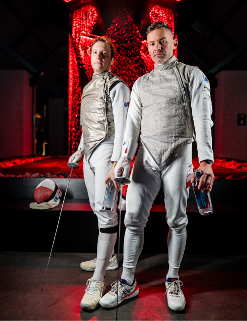 Po prawej Leszek Rajski, po lewej Maxime Tarasiewicz 